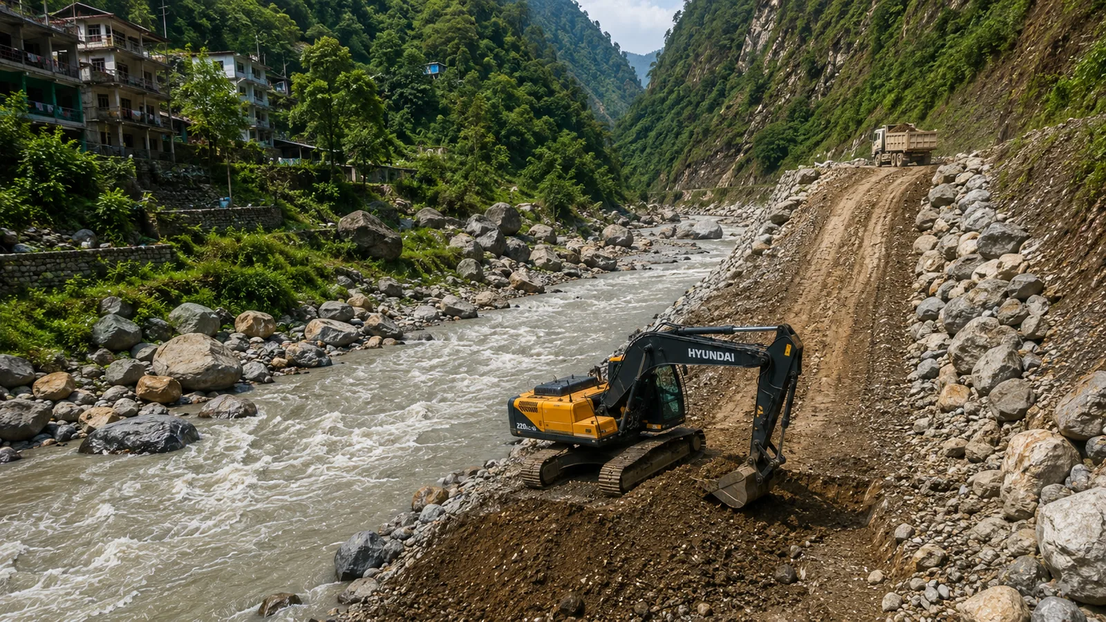 OSRC river protection works in a Himalayan gorge